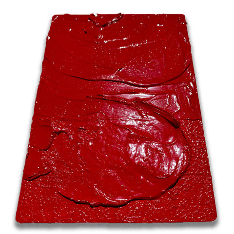Red Impasto 3 painting by Tory Burke, close-up of the impasto texture
