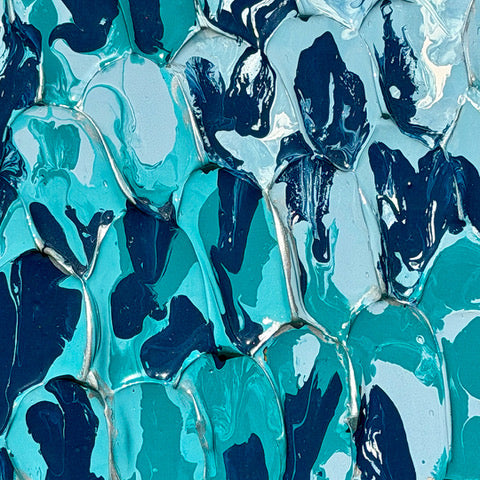 Marbled Impasto painting by Tory Burke, close-up of the marbled texture