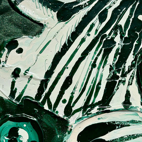 Green Marble Impasto 3 painting by Tory Burke, close-up of the marbled texture