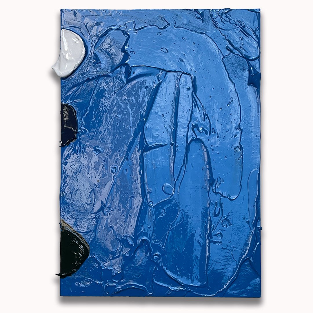 Blue Dot Impasto - Original painting by Tory Burke