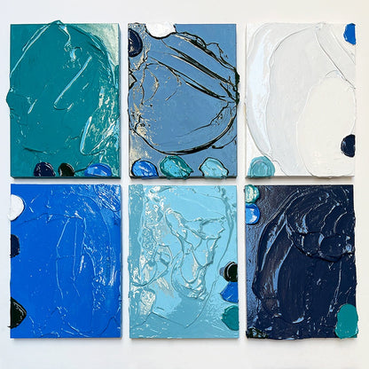 Light Blue Dot Impasto - Original painting by Tory Burke