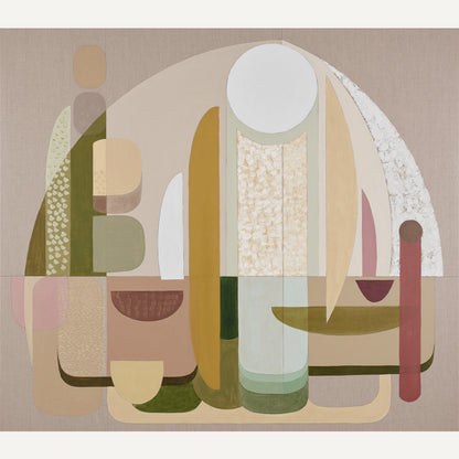 Adonis abstract wall art print – geometric arch composition in sage green, olive, blush and taupe, unframed giclée
