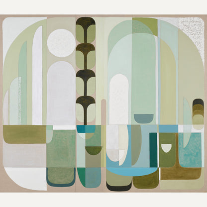 Green Stucco Diptych – two-panel limited edition giclée print by Tory Burke | Studio Elwood
